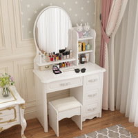 2025 Coiffeuse minimaliste moderne avec miroir éclairé par LED Tiroirs à panneaux en bois Design flottant mural pour vanité de chambre à coucher
