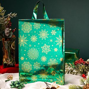 Burymento Christmas Wrapping <b>Paper</b> Green Gold Foil Snowflake 17 In X 32.8 Ft <b>Roll</b> Gift Craft Recyclable - Product Image 6