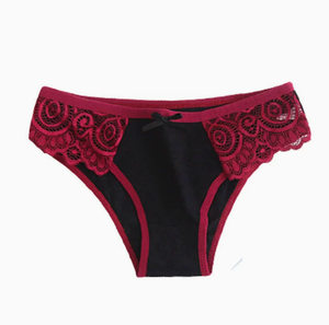 Braguitas de bikini de encaje para mujer, transpirables, sin costuras, mezcla de algodón, tiro medio, con lazo, para uso diario - Product Image 3