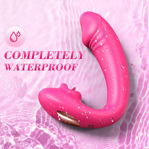 Vibratore 2 in 1 con Funzione di Succhio e Stimolazione per Donne, Dildo Vibrante per Clitoride, Giocattolo Sessuale per Coppie e Masturbatore Femminile - Product Image 4