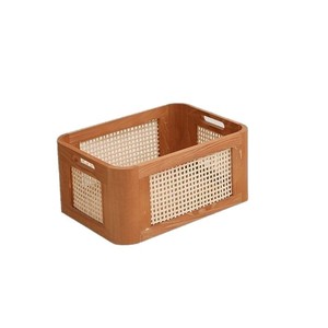 Woven Storage Box Rectangle 1-3L Handmade Desktop Home Cosmetic Organizer - Product Image 3