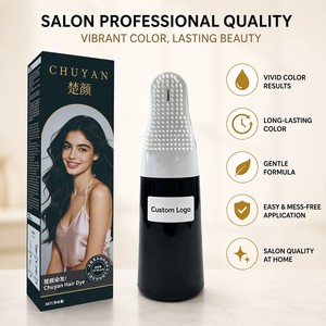 Tinte para el Cabello Negro Intenso en Crema OEM a Base de Hierbas Naturales con Aplicador de Peine y Cepillo - Product Image 1