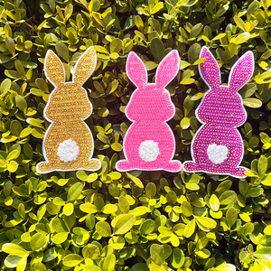 Sewill Đầy Màu Sắc Bunny <span class=keywords><strong>Sequin</strong></span> Các Bản Vá Lỗi Sắt Trên Động Vật Thỏ Quần Áo Long Lanh Vá Lớn Phục Sinh Chenille Các Bản Vá Lỗi Cho Quần Áo - Product Image 3