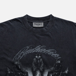 เสื้อยืดกราฟิกสีดำทรงบ็อกซี่สุดเท่ ผ้าฝ้ายพรีเมียม ทรงหลวม คอกลม สไตล์วินเทจ สตรีทแวร์ ยูนิเซ็กส์ - Product Image 4