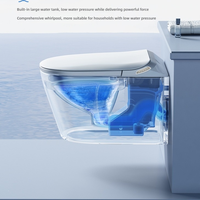 WC intelligent de luxe avec siège chauffant, télécommande, bidet mural intelligent pour salle de bain haut de gamme