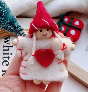 Bambola da elfo appesa, bambola da folletto con testa <span class=keywords><strong>in</strong></span> legno di natale, bambola da decorazione gnomo di natale - Product Image 3