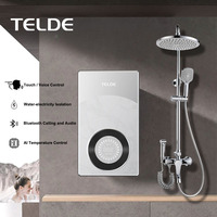 Calentador de Agua Eléctrico Instantáneo sin Tanque de 12.5KW con Elemento Calefactor de Aluminio, Pantalla Táctil LED, Plástico ABS, para Uso Doméstico y Hotelero, Alemán