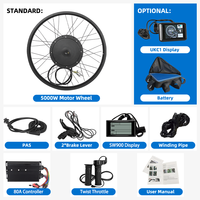 Kit de conversion de vélo électrique très bien noté 48V 60V 72V 1000W 1500W 2000W 3000W 5000W avec moteur sans balais pour les passionnés de vitesse