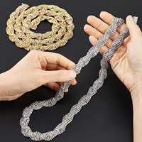 Cadenas de Cristal de Vidrio de 1 Yarda para Costura, Adornos de Cristal, Apliques de Cristal con Garras para Vestidos