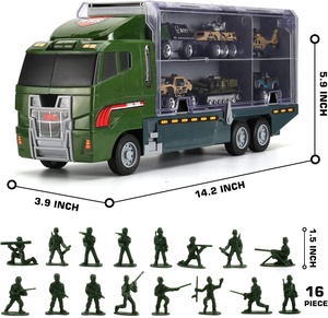 Camion militaire personnalisé avec figurines de soldats, mini-véhicule de combat en métal moulé sous pression dans un camion de transport - Product Image 2