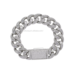 16Mm Water Drop <b>Cuban</b> <b>Chain</b> Bracelet, Single Row Full of Zirconium Hip-hop Bracelet Tanjing Fashion Lijing Necklace - Product Image 4