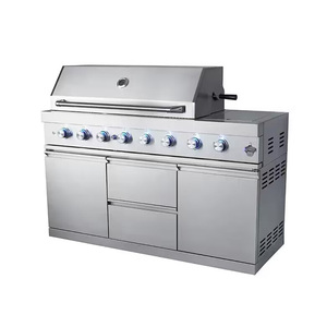 Horno de Gas Multifuncional con Asador, Estufa para Camping y Fiestas, Barbacoa de Acero Inoxidable con Múltiples Quemadores a Gas y Carbón AY-HNS-B8 - Product Image 2