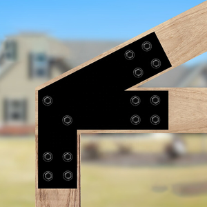Soporte <span class=keywords><strong>de</strong></span> hierro y acero para pérgola exterior, placa <span class=keywords><strong>en</strong></span> T para techo <span class=keywords><strong>de</strong></span> porche delantero, <span class=keywords><strong>kit</strong></span> <span class=keywords><strong>de</strong></span> soportes 4x4, negro, moderno, impermeable - Product Image 2