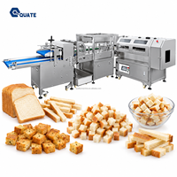 Équipement de découpe de pain de mie et de croutons pour boulangerie avec convoyeur pour des cubes uniformes, machine industrielle de découpe et de dés de pain