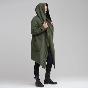Maglione di lana lungo mantella tinta unita con cappuccio lungo giacca a vento <span class=keywords><strong>da</strong></span> <span class=keywords><strong>uomo</strong></span> autunno e inverno nuova vestibilità Casual Slim in rilievo - Product Image 4