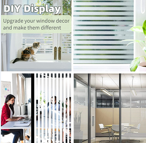 <span class=keywords><strong>Bande</strong></span> de film de fenêtre en PVC moderne sans colle Film statique en PVC Film de porte en verre dépoli - Product Image 5