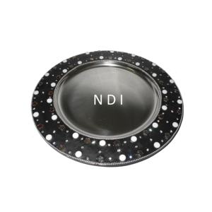 Assiette de service vintage, forme arrondie, finition nickelée, pour aliments et salades, idéale pour les mariages et les réceptions. - Product Image 5