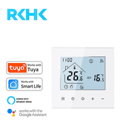 Termostato Inteligente WiFi Silencioso con Pantalla LCD Digital, Controlador de Temperatura para Calefacción del Hogar, Caldera, Piso, Compatible con Tuya Smart Life, Alexa y Google