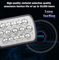 45W carré 7 pouces 15LED barre phare voiture conduite lumière feux de croisement Auto lampe de travail pour hors route 4x4 camion Suzuki Jeep Wrangler