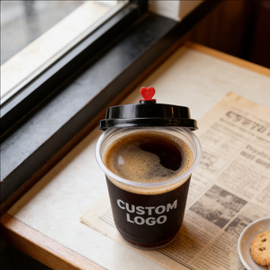 Gobelets transparents en plastique PP à paroi simple de 400 ml, 90 mm, imprimés avec logo personnalisé pour café chaud - Product Image 6