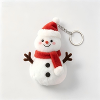 Porte-clés en peluche personnalisé de Noël avec rembourrage en coton PP, design doux, styles variés, breloque de sac de Noël pour cadeau d'anniversaire