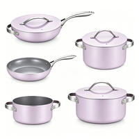 Ensemble de casseroles et poêles de cuisine à induction de luxe OEM/ODM de haute qualité, en alliage d'aluminium épaissi, antiadhésif