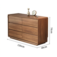 Nouvelle commode en chêne à six tiroirs, style chinois mi-siècle, écologique et durable, avec cadre en bois massif, pour chambre à coucher et rangement de salon