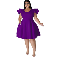 Robe décontractée unie fendue à séchage rapide et respirante pour femme grande taille, style européen et américain, collection transfrontalière 2026