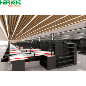 Customized Supermarket Gondola Shelving Retail Display Rack Heavy Duty Metallic Store Shelf Double-Sided for Grocery Store - Product Image 1
