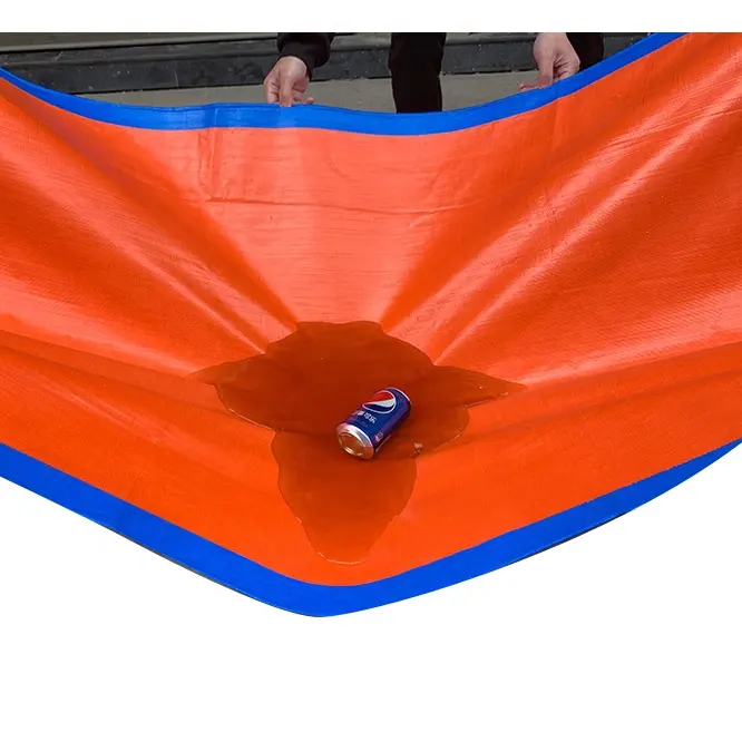 Heavy Duty UV Protected Blue Orange Tarpaulin 180gsm Waterproof Tarpaulin Canvas Camping sheet