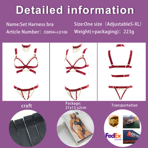 Reggiseno a Gabbia Nero <span class=keywords><strong>Molto</strong></span> <span class=keywords><strong>Sexy</strong></span> con Catene e Cinturini, Scollatura a V, Elastico, per San Valentino, Outfit da Festa per Donne - Product Image 6