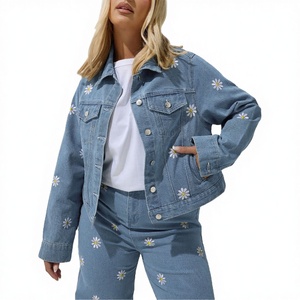 Premium Women Oversized Denim Jackets Button Eco-Friendly <b>Candy</b> Color Casual Stylish Outerwear Polyester/Cotton Fashion Trendy - Product Image 2