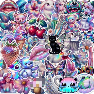50 autocollants tendance holographiques laser diamant <span class=keywords><strong>Miyazaki</strong></span> <span class=keywords><strong>Hayao</strong></span> pour la princesse des neiges - Product Image 1