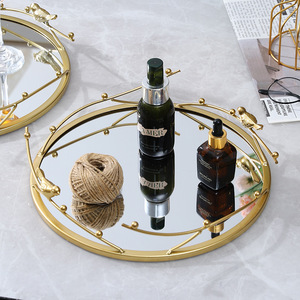 Mystic Arts <b>Mirror</b> Tray Metal Base Round Decorative Ornament For Home Decoration And Product Photography Prop - Product Image 1