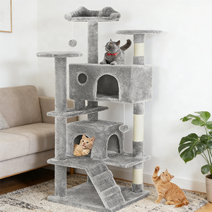 Arbre à <span class=keywords><strong>chat</strong></span> d'intérieur en bois et sisal avec 2 niches - Product Image 3