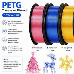 Filamento PETG de Alta Resistencia 1.75mm 1kg, Consumibles Transparentes para Impresora 3D PETG con Tolerancia de ±0.02mm para Piezas Funcionales - Product Image 2