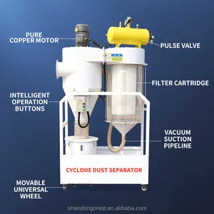 सूखा सभ्य कंटेनर वायु आयतन चक्रवात औद्योगिक धूल कलेक्टर पर निर्भर करता है