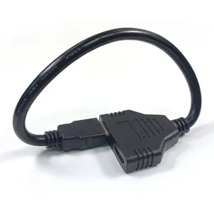Высокое качество 1 в 2 выхода HDMI сплиттер кабель шнур 1 штекер к двойному 2 Женский HDMI видео сплиттер кабель адаптер 1x2 для телевизора