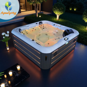 Baignoire carrée autoportante intelligente <span class=keywords><strong>Balboa</strong></span> pour 5 personnes, <span class=keywords><strong>jacuzzi</strong></span> extérieur, spa à remous, 2,2 m, hôtel, 61 jets, baignoire pour hôtel - Product Image 1