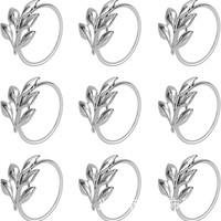 Anneaux et pinces à serviettes en alliage de zinc doré, style occidental, en forme de feuille de saule, pour hôtels et mariages