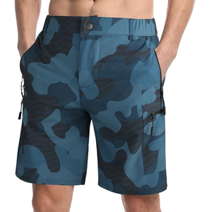 Shorts cargo camouflage respirants pour hommes avec cordon de serrage, shorts d'entraînement décontractés, logo personnalisé, taille haute, vêtements d'extérieur - Product Image 2
