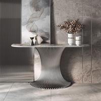 Console moderne de luxe léger et simple, meuble de villa compact avec armoire de porche à porte et vue panoramique