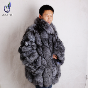 Cappotto in Vera Pelliccia di Volpe per <span class=keywords><strong>Uomo</strong></span> OEM all'Ingrosso, Cappotto <span class=keywords><strong>Invernale</strong></span> con Collo in Pelliccia di Volpe Autentica - Product Image 3