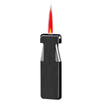 Vente chaude, publicité personnalisable, flamme rouge, logo personnalisable, le gaz peut être ajouté, briquet portable coupe-vent