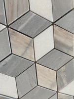 Carreau de mosaïque hexagonal en marbre Carreau de mosaïque en marbre aiguisé Mosaïque de marbre brun pour la maison Salle de bain Mur Cuisine Carreaux de sol
