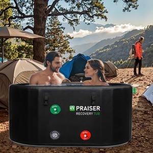 Baignoire de <span class=keywords><strong>spa</strong></span> pliante portable de récupération sportive ronde <span class=keywords><strong>gonflable</strong></span> avec <span class=keywords><strong>couvercle</strong></span> Capacité de 420L pour bain de glace et thérapie par plongée froide - Product Image 3