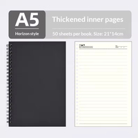 Bloc-notes spirale format A5, plusieurs couleurs, couverture en papier, usage bureautique et professionnel