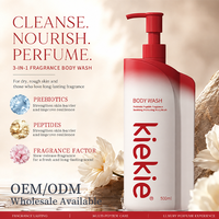 Gel Douche Hydratant Parfumé Marque Blanche OEM Peptide Prébiotique Réparateur Parfum Nettoyage en Profondeur Logo Personnalisé