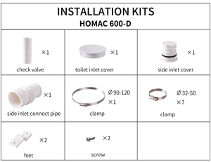 HOMAC 600-D (3 en 1) 600W Toilette <span class=keywords><strong>WC</strong></span> salle <span class=keywords><strong>de</strong></span> bain <span class=keywords><strong>pompe</strong></span> élévatrice macération des eaux usées - Product Image 6