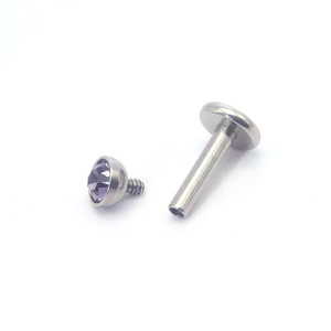 Clous à lèvres en acier inoxydable avec strass, forme boule, serti clos, bijoux de piercing tendance pour soirée - Product Image 4